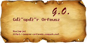 Gáspár Orfeusz névjegykártya
