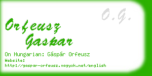 orfeusz gaspar business card